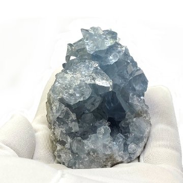 おまけ付き☆天然石 セレスタイト 天青石 原石 クラスター (268) 鉱物 鉱石 標本 置物 の画像