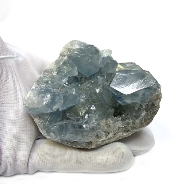 天然石  セレスタイト 天青石 原石  クラスター (218) 鉱物 鉱石 標本 置物 画像