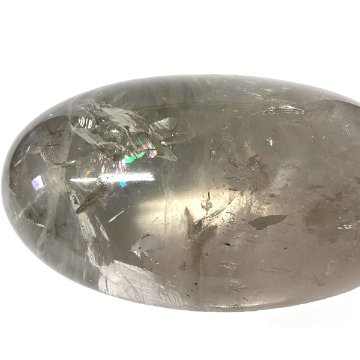天然石 レインボー入り  ヒマラヤ水晶（2201）たまご型　虹入り　BIGサイズ水晶　限定品画像