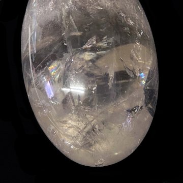 天然石 レインボー入り  ヒマラヤ水晶（2201）たまご型　虹入り　BIGサイズ水晶　限定品画像