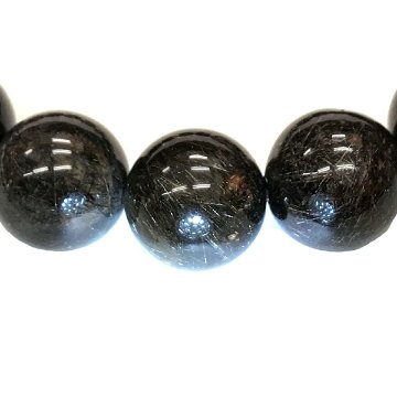 天然石 ブラックルチルクォーツ ブレスレット (17.5cm) 101 【宝石鑑別書付】 限定品の画像