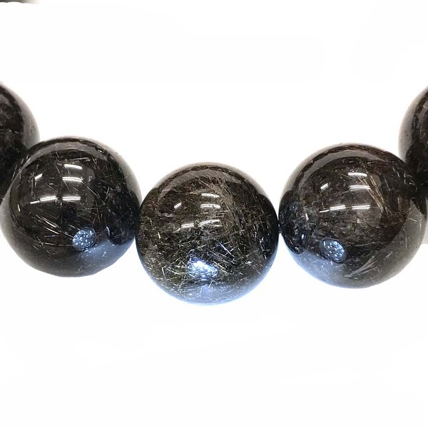 天然石 ブラックルチルクォーツ  ブレスレット (18cm) 105 【宝石鑑別書付】 限定品 の画像