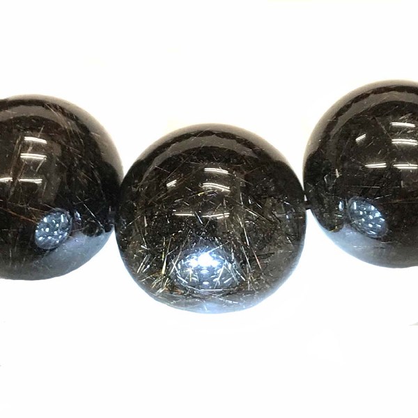 天然石 ブラックルチルクォーツ  ブレスレット (18cm) 105 【宝石鑑別書付】 限定品 の画像