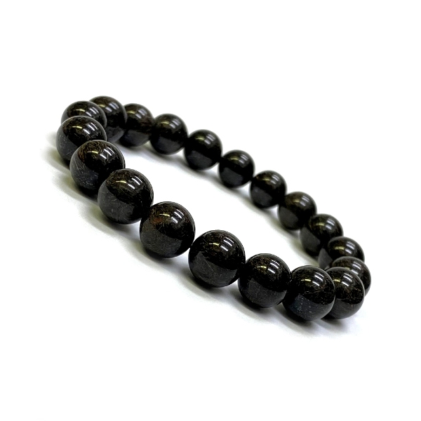  天然石 ブラックルチルクォーツ  ブレスレット (17cm) 110 【宝石鑑別書付】 限定品の画像