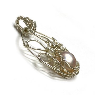 マベパール  ペンダント シルバーワイヤー ジュエリー ネックレス（206）シルバー磨き用布付 の画像