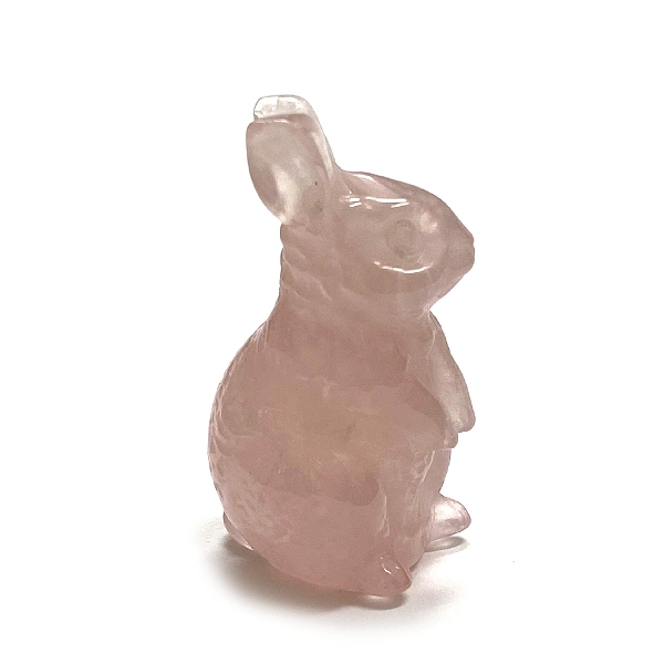 天然石  ローズクォーツ  ウサギ  卯年 置物（2301）「おまかせ品」の画像
