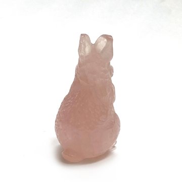 天然石  ローズクォーツ  ウサギ  卯年 置物（2301）「おまかせ品」画像