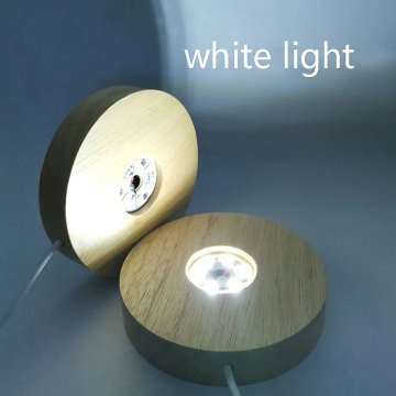 【おまかせ品】　ディスプレイ用　木製 LEDライト台座 丸型画像