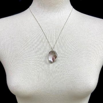 天然石 バイカラーアメジスト ペンダント ネックレス　(706)　シルバー磨き用布付　の画像