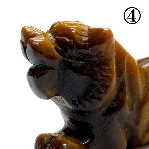 天然石 タイガーアイ 虎目石  虎の彫刻品 1個 (2101）Sサイズ 画像