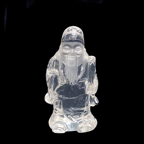 天然水晶 福禄寿 彫刻３体セット　風水アイテム 縁起物画像