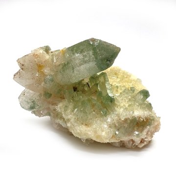 天然石  ヒマラヤ水晶　クラスター クローライトINクォーツ 原石（993）水晶原石の画像