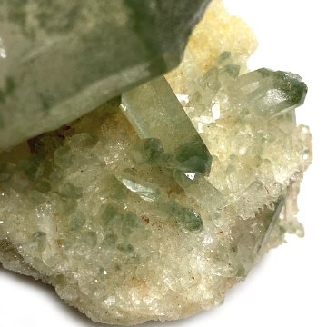 天然石  ヒマラヤ水晶　クラスター クローライトINクォーツ 原石（993）水晶原石の画像