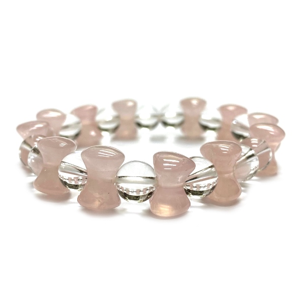 天然石 ローズクォーツ ブレスレット  (16.5cm) 2302の画像