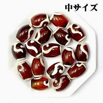 天然石 チベット天珠 如意天珠（ブラウン系・1個）【おまかせ品】の画像