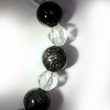  天然石 ブラックルチルクォーツ　ブレスレット (16.5cm) 11の画像