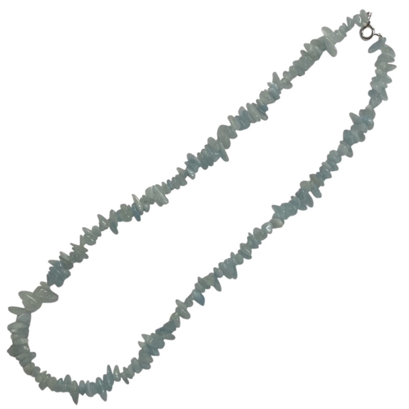 天然石 アクアマリン さざれ石  ネックレス（2440）の画像