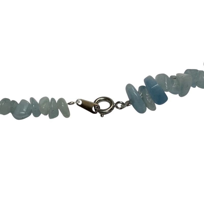 天然石 アクアマリン さざれ石  ネックレス（2440）の画像