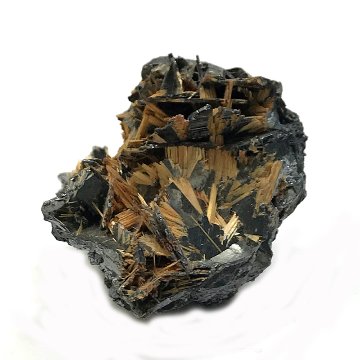  天然石  ゴールドタイチンルチル  原石 クラスター ヘマタイト結晶  (701)　激レア！の画像