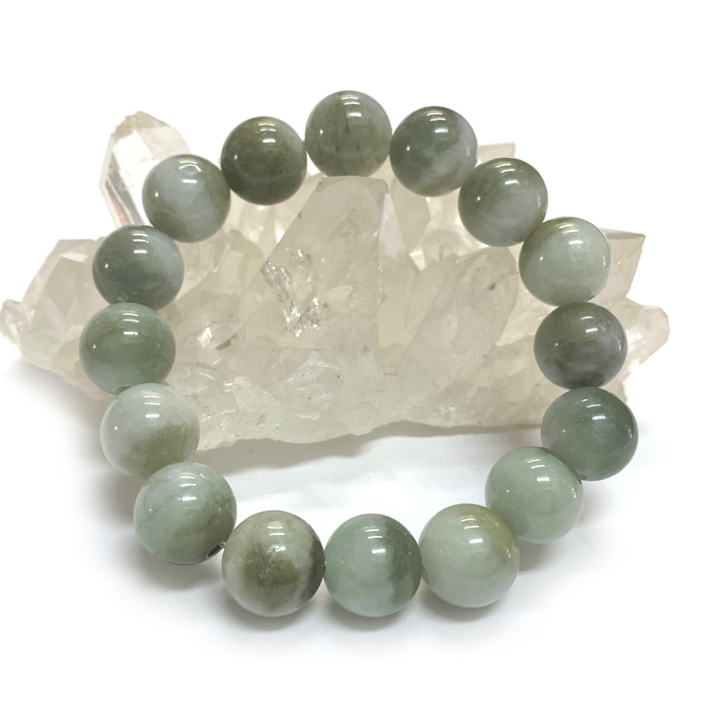 天然石 ミャンマー 翡翠 ブレスレット (17.5cm)　2568の画像