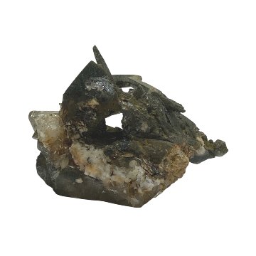 天然石  ガネーシュヒマール産  ヒマラヤ水晶 クラスター  クローライトINクォーツ（2572）の画像