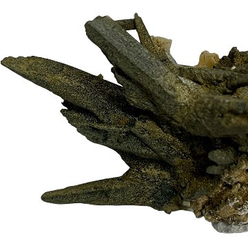 天然石  ガネーシュヒマール産  ヒマラヤ水晶 クラスター  クローライトINクォーツ（2574）プレート付きの画像