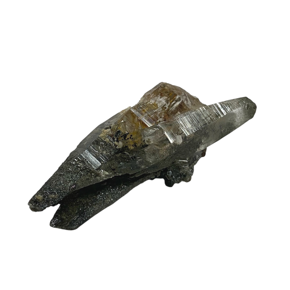 天然石  ガネーシュヒマール産  ヒマラヤ水晶 クラスター  クローライトINクォーツ（2576）の画像