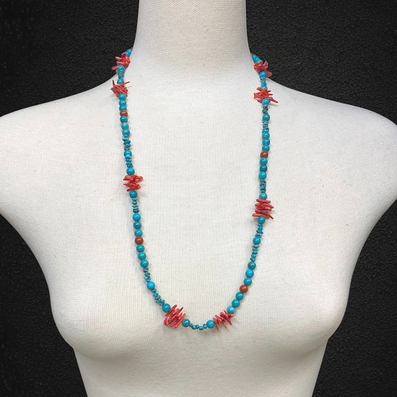 天然石 ターコイズ トルコ石 ネックレス（2588）の画像