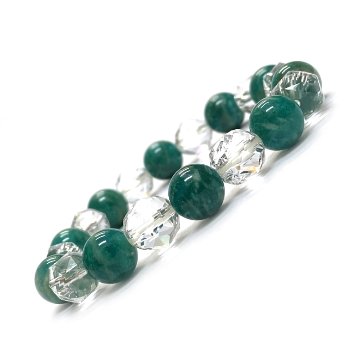 天然石  ロシアアマゾナイト 水晶とブレスレット (17cm) 2592の画像