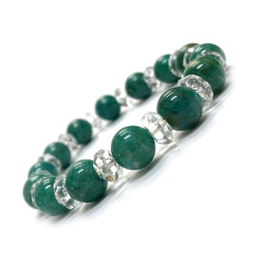 天然石  ロシアアマゾナイト 水晶 ブレスレット  (17.5cm) 2594の画像