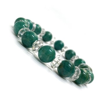 天然石  ロシアアマゾナイト 水晶 ブレスレット  (17.5cm) 2594の画像