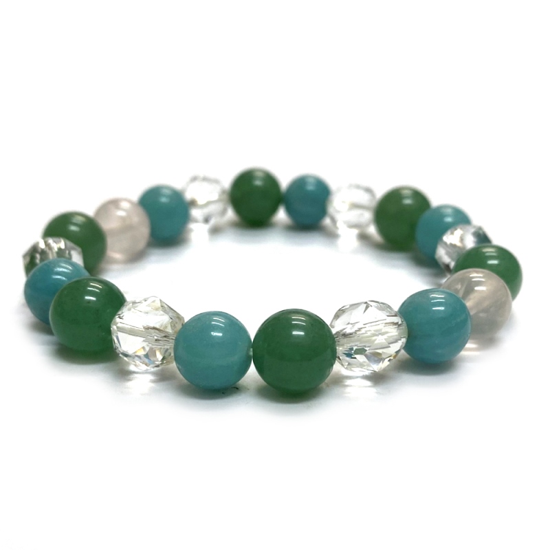 天然石 アマゾナイト アベンチュリン ブレスレット  (17cm)2595の画像
