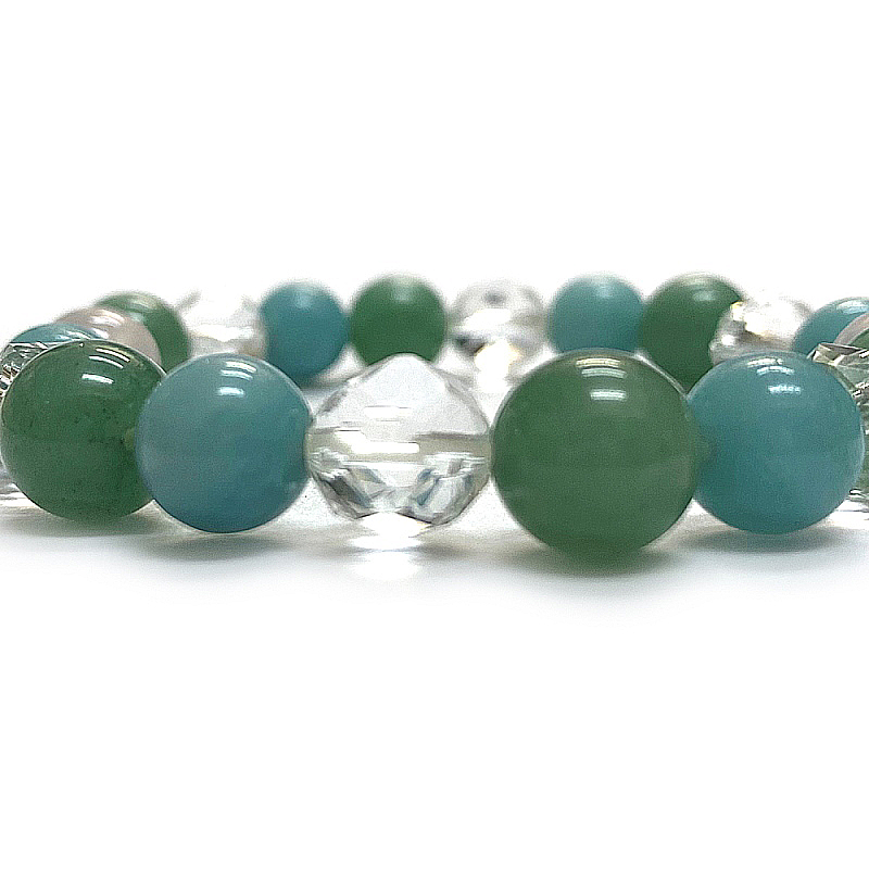 天然石 アマゾナイト アベンチュリン ブレスレット  (17cm)2595の画像