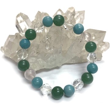 天然石 アマゾナイト アベンチュリン ブレスレット  (17cm)2595の画像