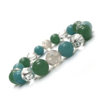 天然石 アマゾナイト アベンチュリン ブレスレット  (17cm)2595の画像