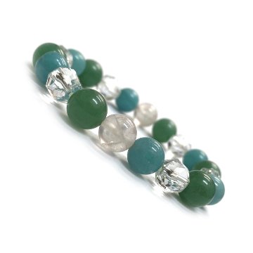 天然石 アマゾナイト アベンチュリン ブレスレット  (17cm)2595の画像