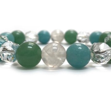 天然石 アマゾナイト アベンチュリン ブレスレット  (17cm)2595の画像