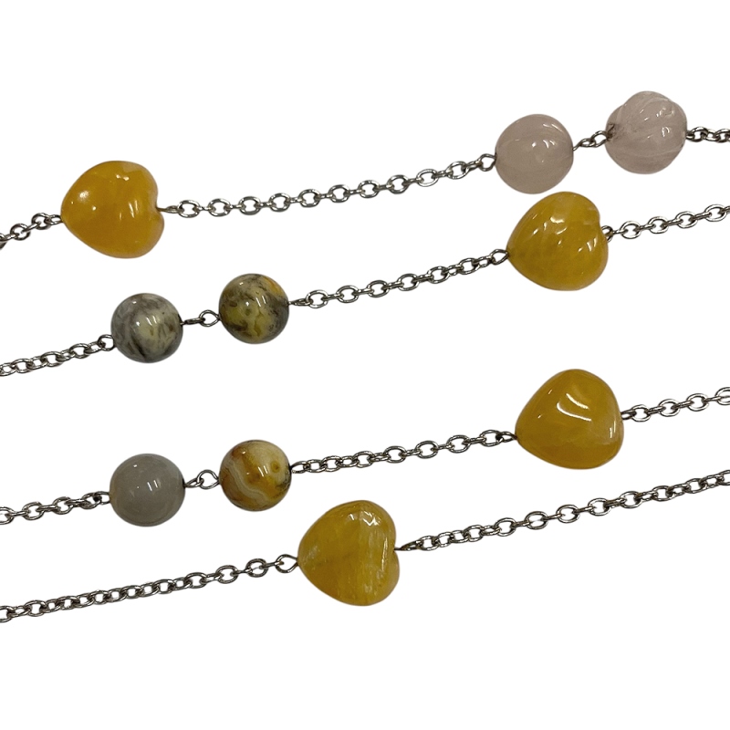 天然石 マルチストーン 2蓮ネックレス（25100）の画像