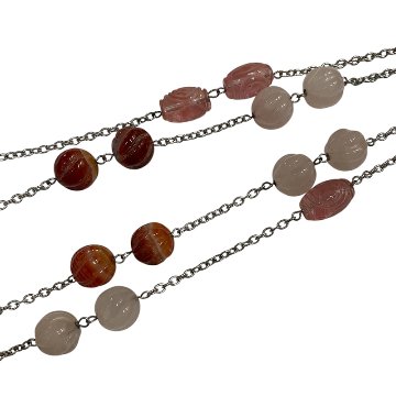 天然石 マルチストーン 2蓮ネックレス（25100）の画像