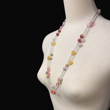 天然石 マルチストーン 2蓮ネックレス（25100）の画像