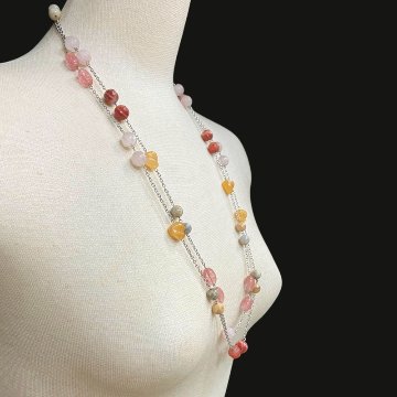 天然石 マルチストーン 2蓮ネックレス（25100）の画像