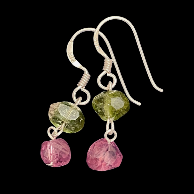 天然石 トルマリン ピアス (25101) シルバー磨き用布付