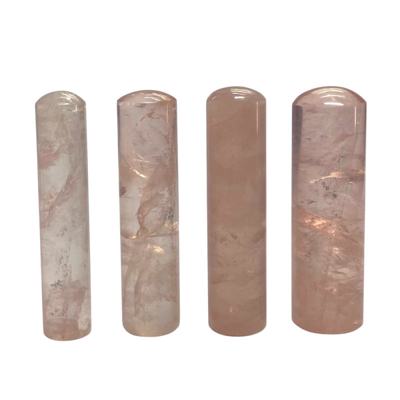 天然石  ローズクォーツ  印材　４本セット  (25110)　　の画像