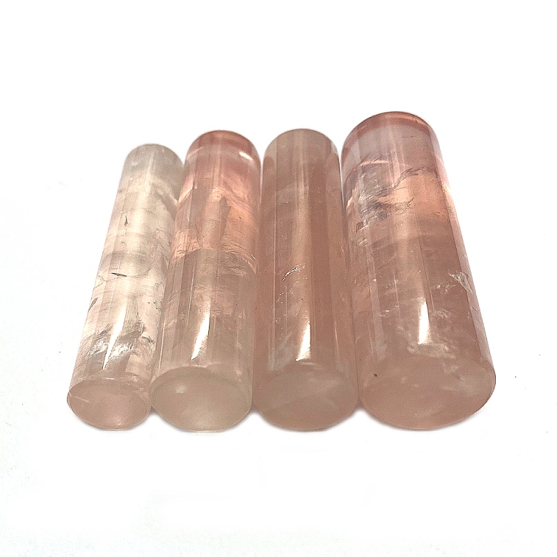 天然石  ローズクォーツ  印材　４本セット  (25110)　　の画像