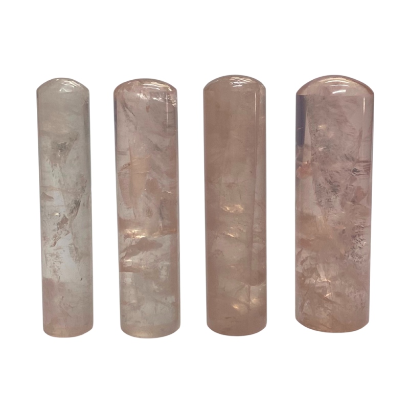 天然石  ローズクォーツ  印材　４本セット  (25110)　　の画像