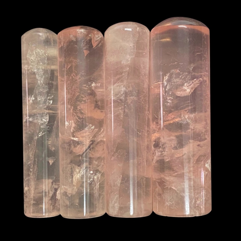 天然石  ローズクォーツ  印材　４本セット  (25110)　　の画像