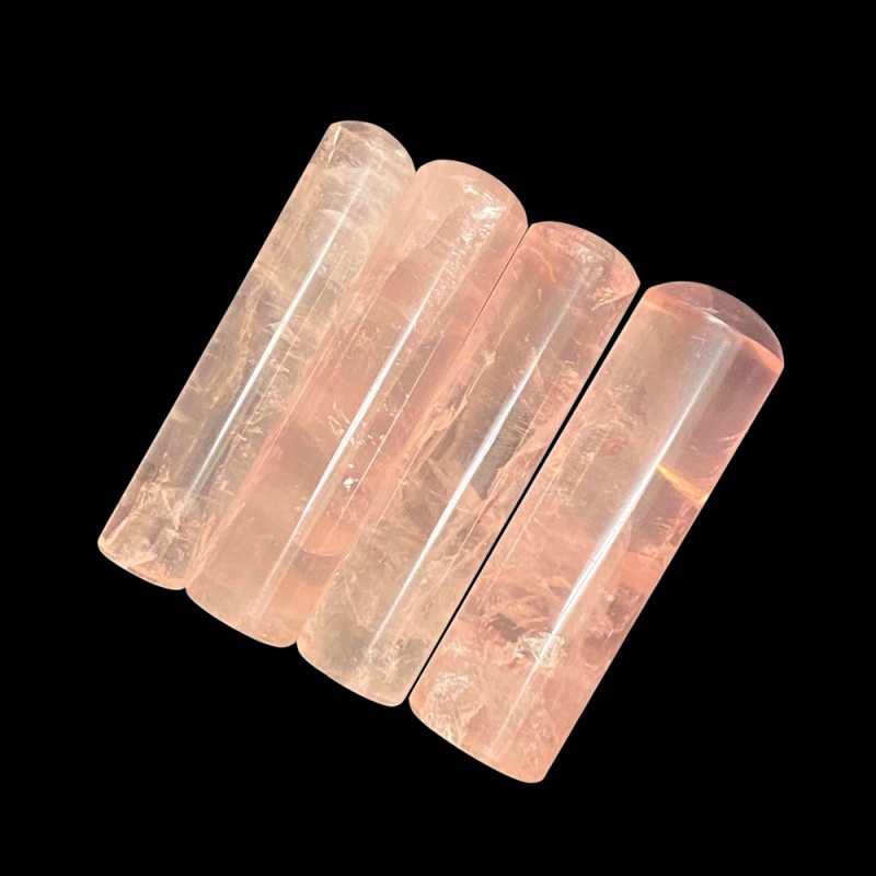 天然石  ローズクォーツ  印材　４本セット  (25110)　　の画像