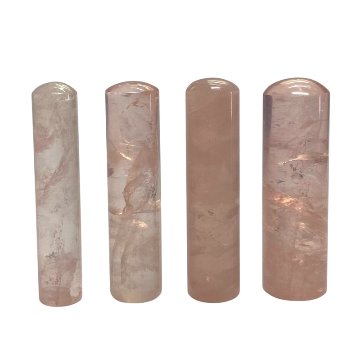 天然石  ローズクォーツ  印材　４本セット  (25110)　　の画像
