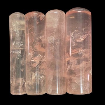 天然石  ローズクォーツ  印材　４本セット  (25110)　　の画像