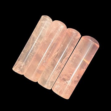 天然石  ローズクォーツ  印材　４本セット  (25110)　　の画像